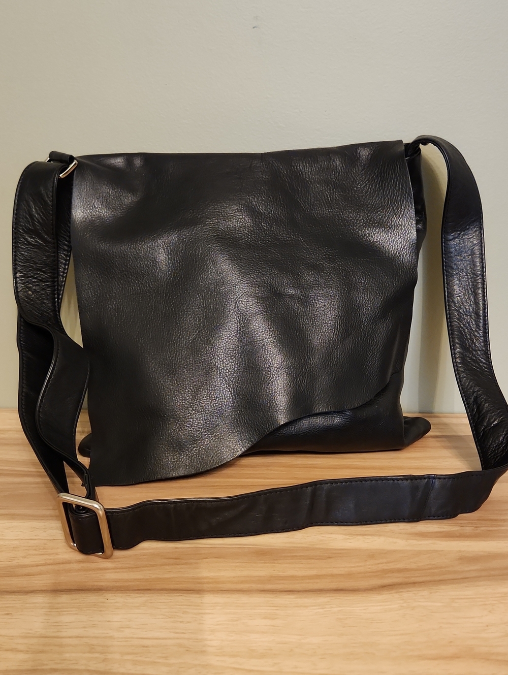 Classic Black Leather Crossbody Bag for Women